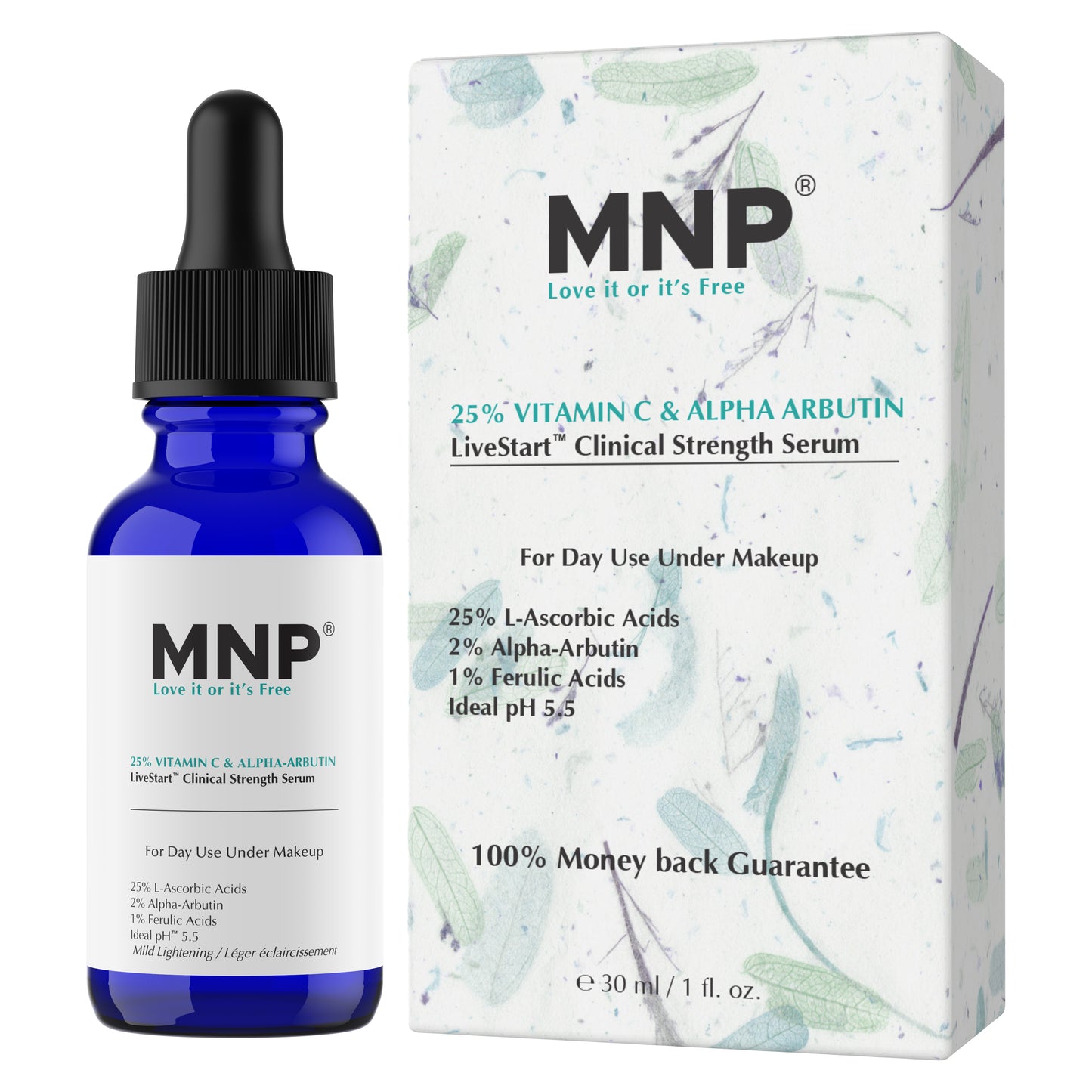 Skin Lighting Serum Medium, 25% Vitamin C, 1% Ferulic Acid & 2% Alpha Arbutin Ideal pH 5.5